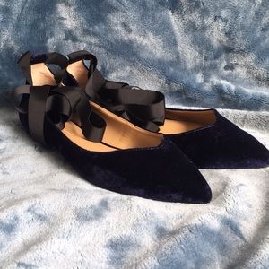 EUC Banana Republic Blue Suede Ballet Flats